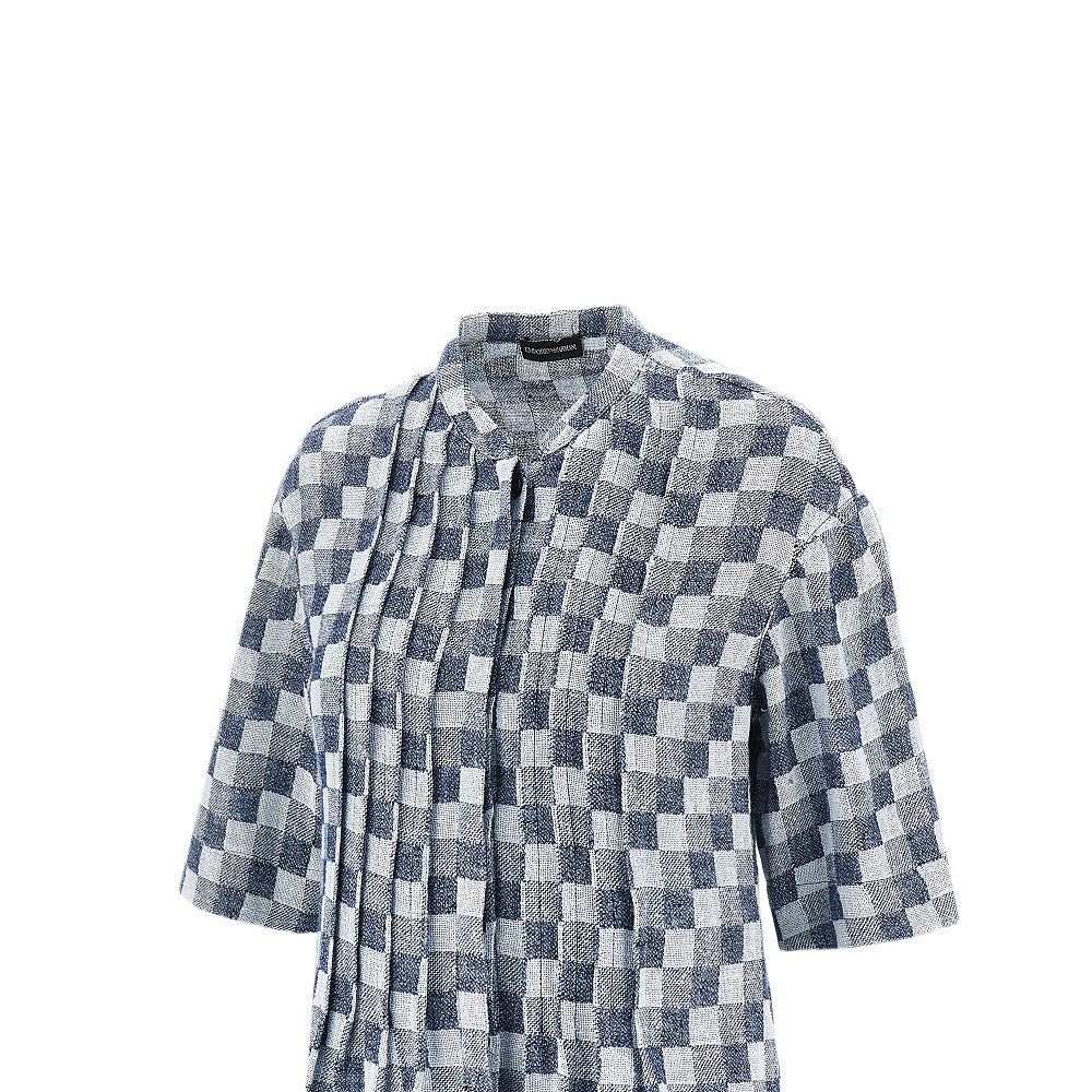 EMPORIO ARMANI 46 linen-blend gauze top