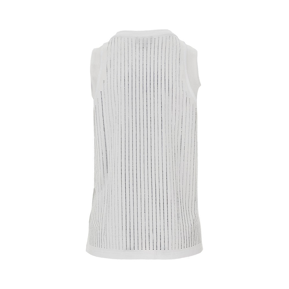 strass-embellished jersey top