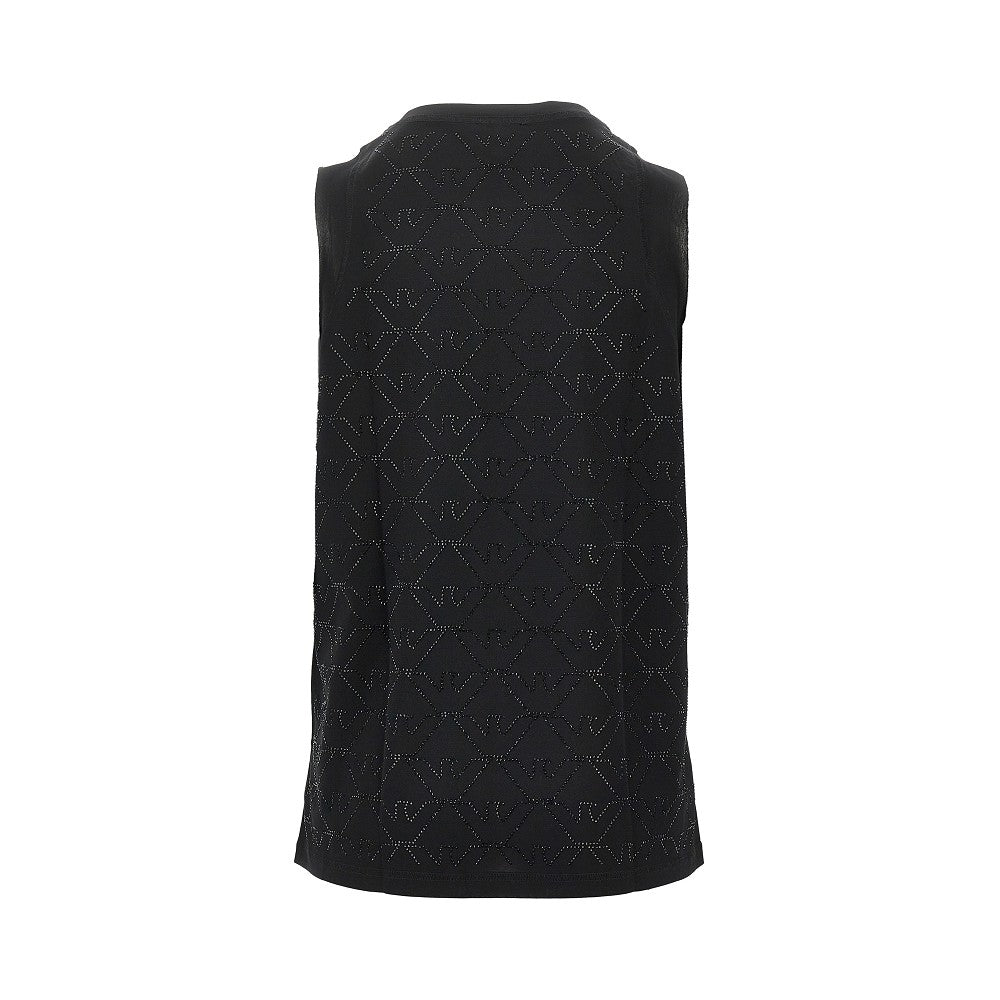 EMPORIO ARMANI S jersey top with strass eagle motif