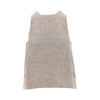 linen top with faux leather detail