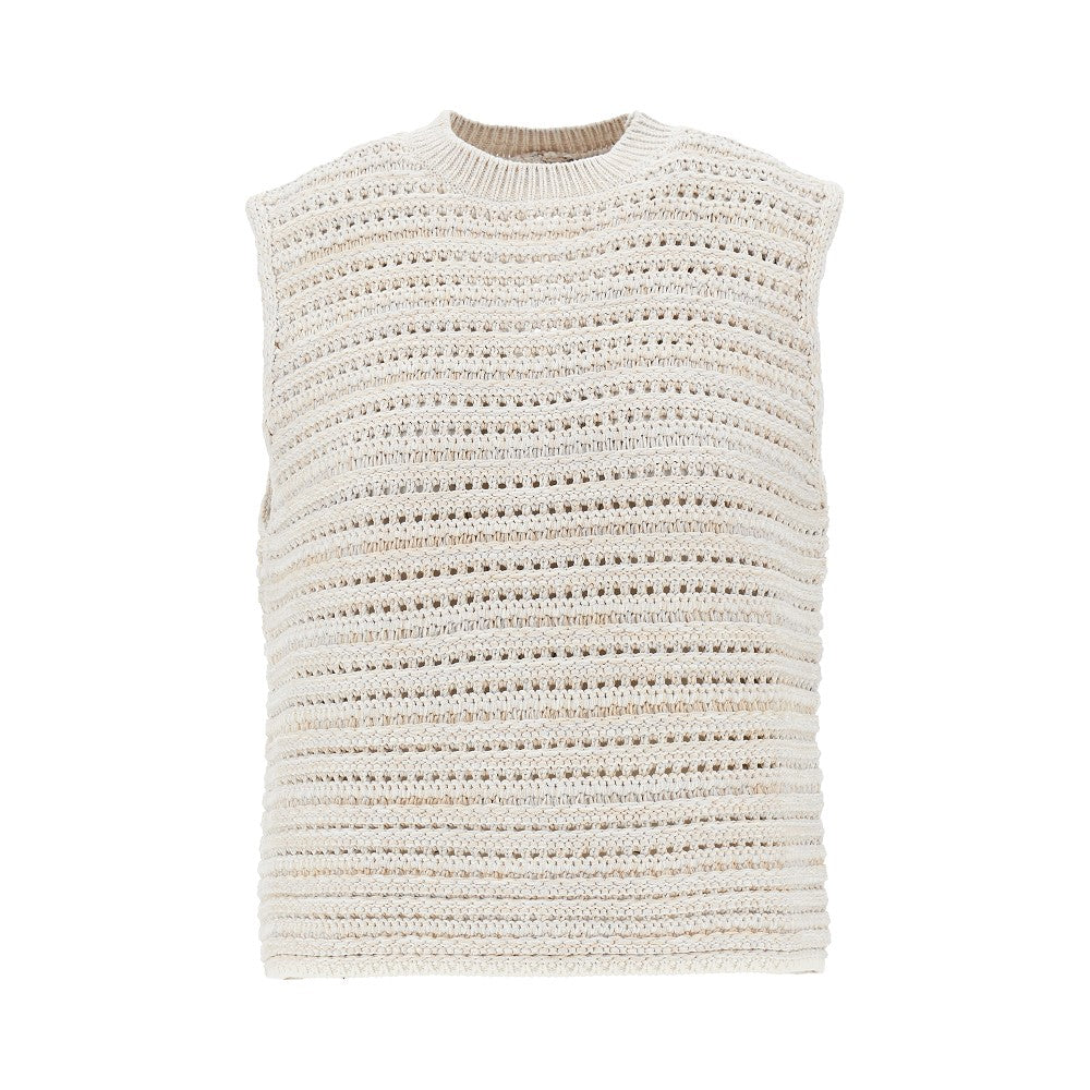 EMPORIO ARMANI M openworked knit top