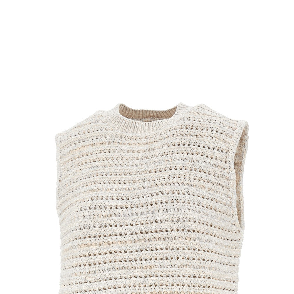EMPORIO ARMANI M openworked knit top