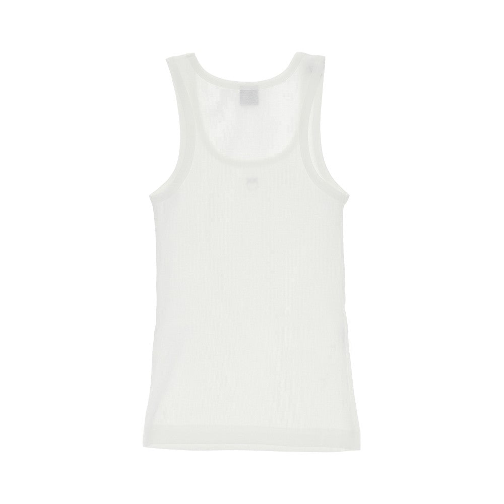 PINKO XS love birds logo ribbed tank top