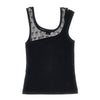 ribbed jersey and love birds lace tank top