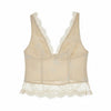 bonded linen and lace top