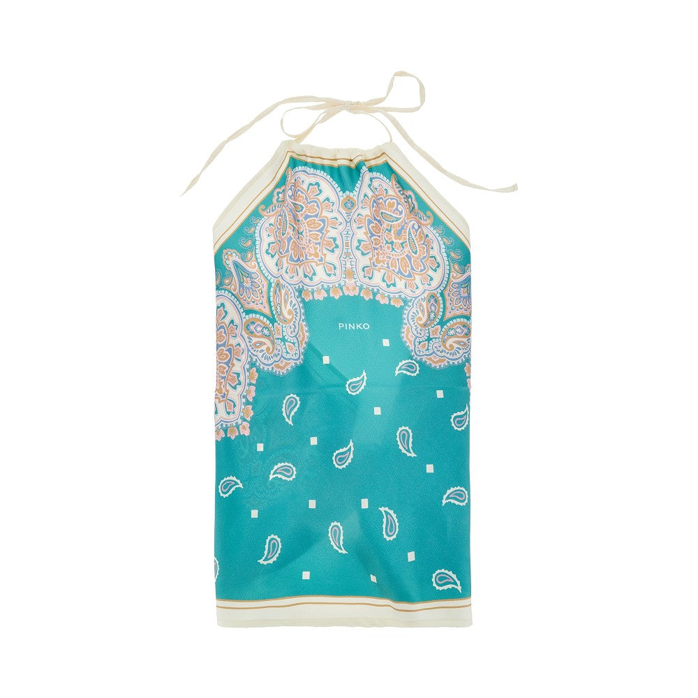 PINKO OS printed twill scarf top