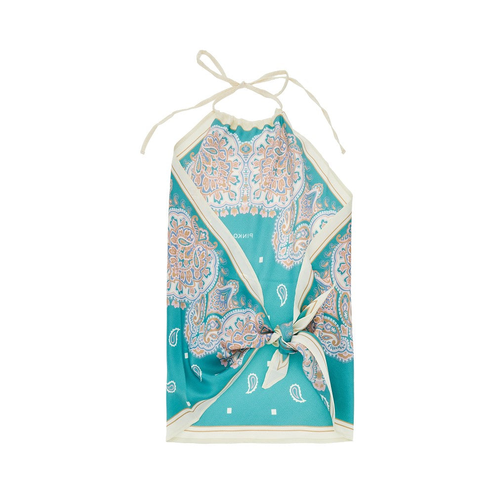 PINKO OS printed twill scarf top