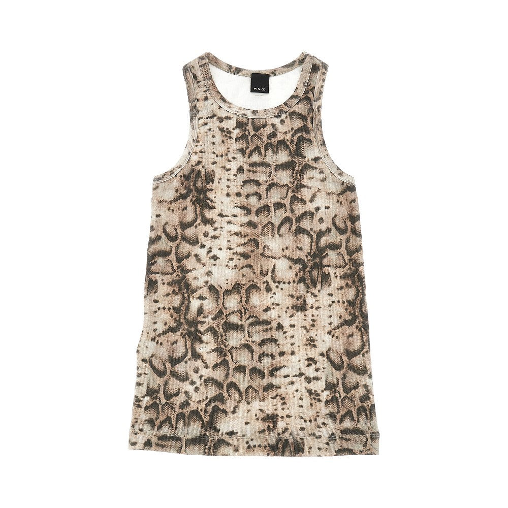 PINKO XS animalier print ribbed tank top