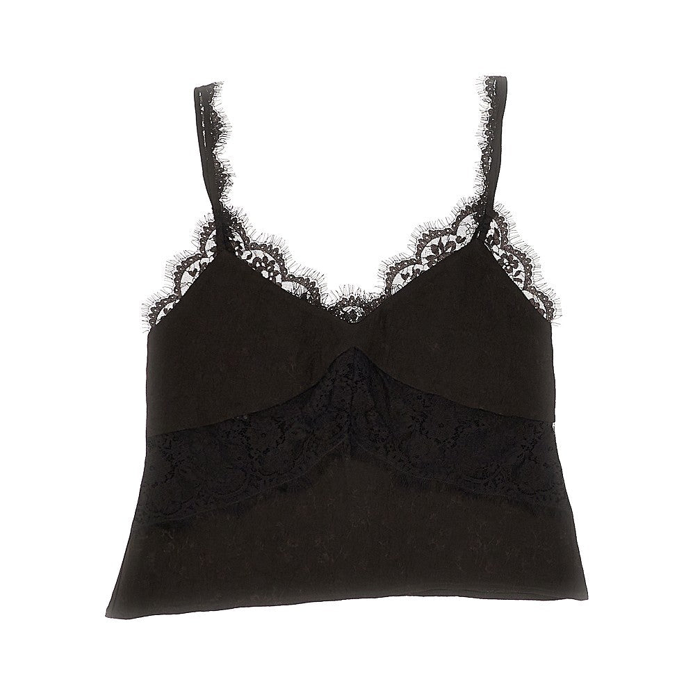 jacquard and lace lingerie top