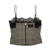 prince of wales top with lace trim