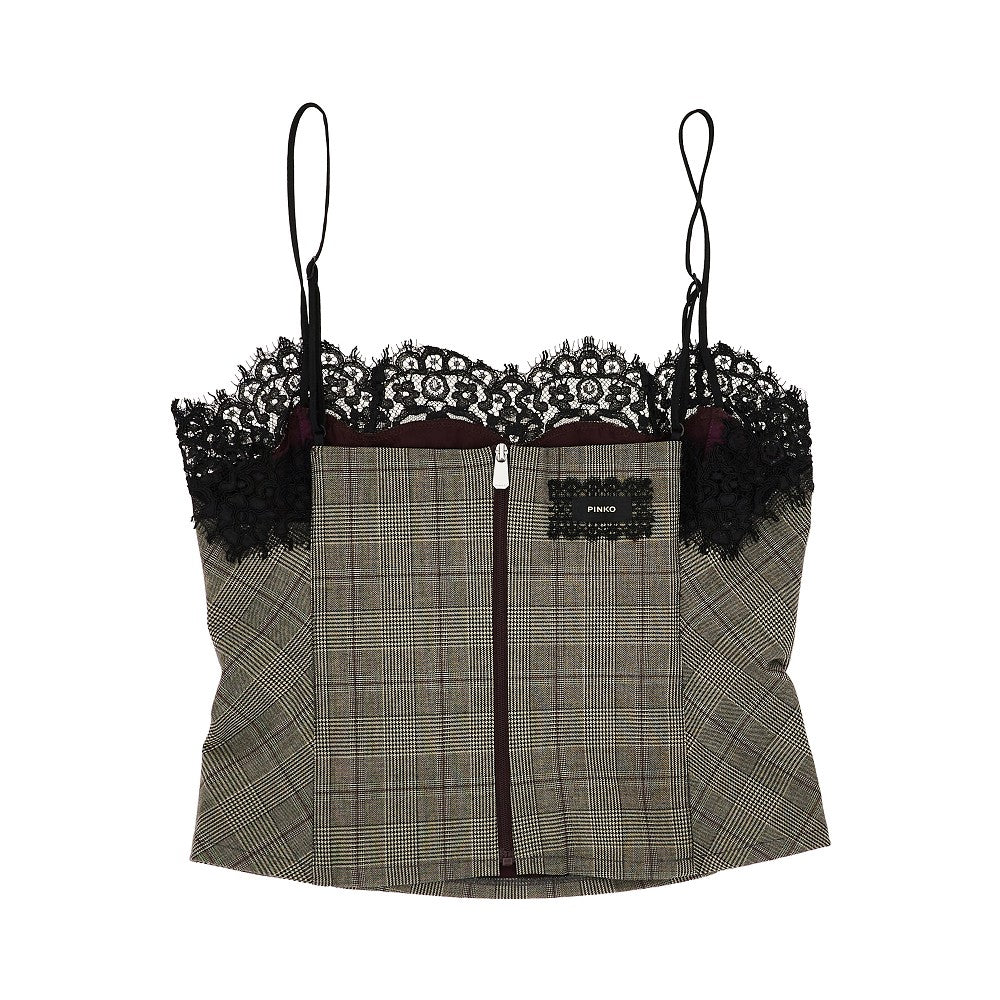 prince of wales top with lace trim