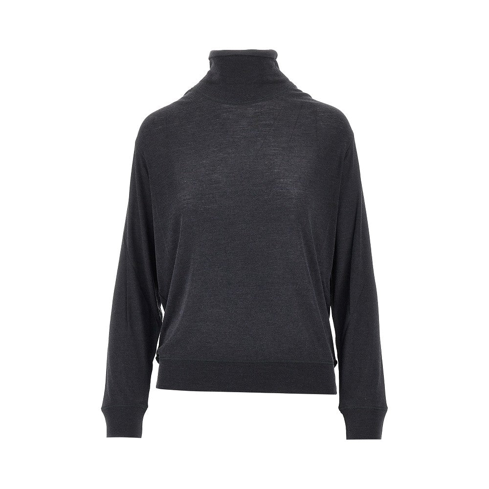 KHAITE S wool and silk jersey mock-neck top