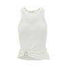 ribbed tank top with piercing detail
