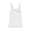 logo embroidery ribbed tank top