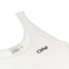 logo embroidery ribbed tank top