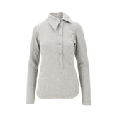 THE ATTICO 40 jersey polo shirt with asymmetrical collar