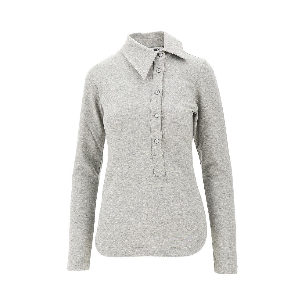 THE ATTICO 40 jersey polo shirt with asymmetrical collar