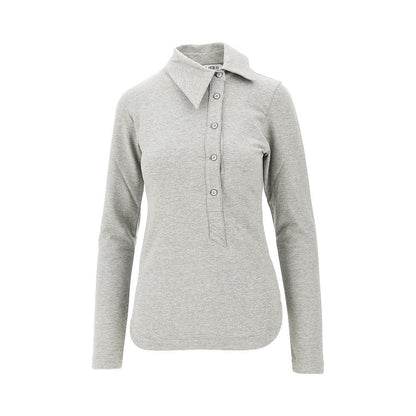 THE ATTICO 40 jersey polo shirt with asymmetrical collar