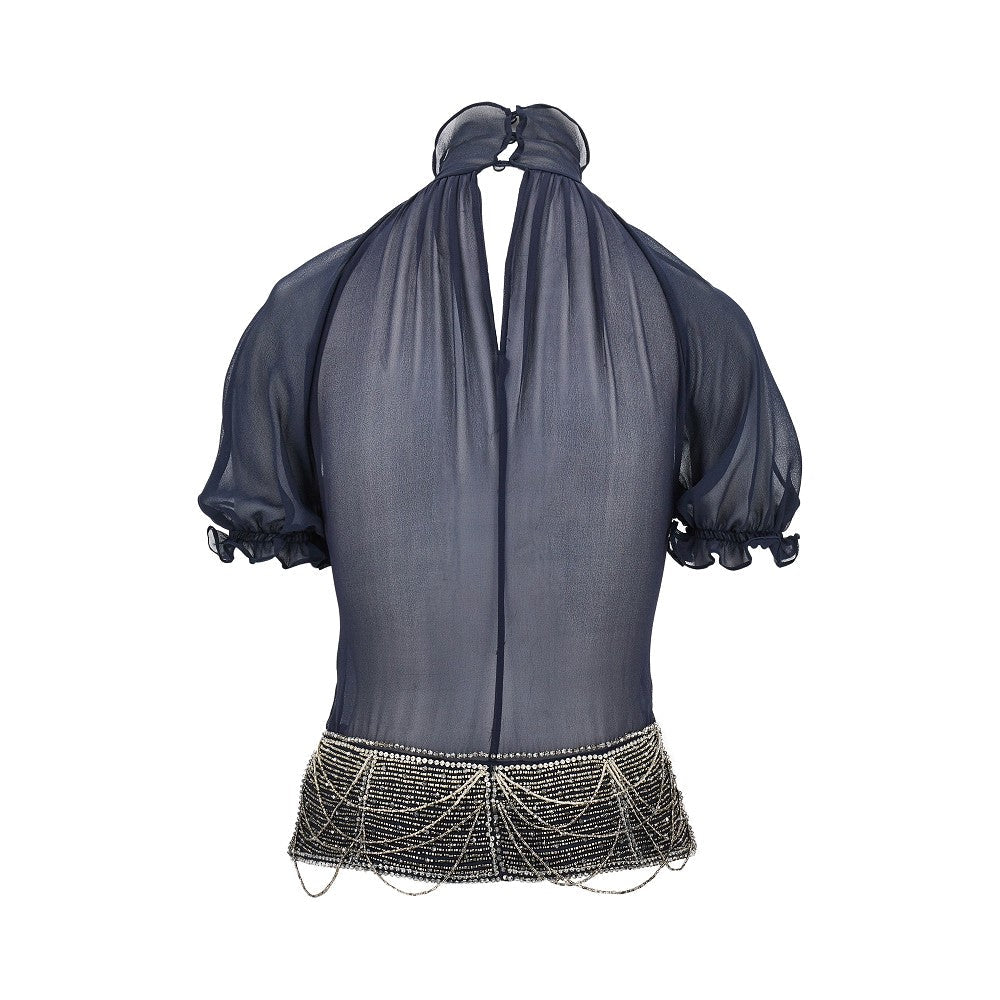 silk georgette top with beads