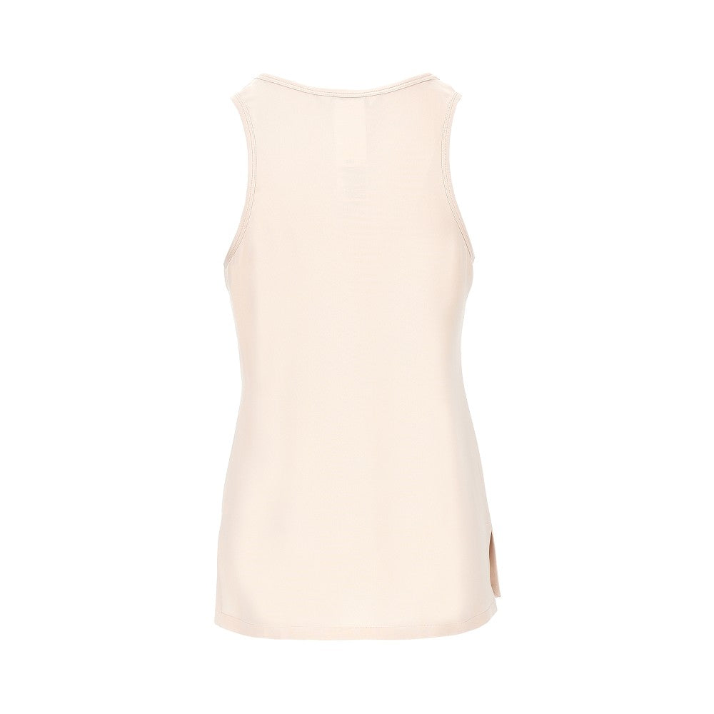 silk cady top with embroidery