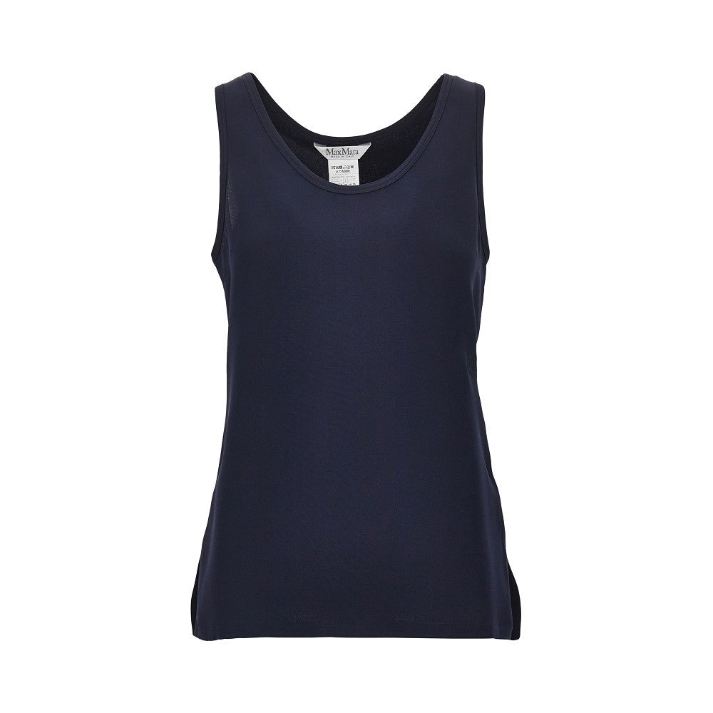 MAX MARA 40 silk cady top with embroidery