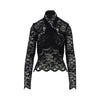 lace top with metal eyelets details