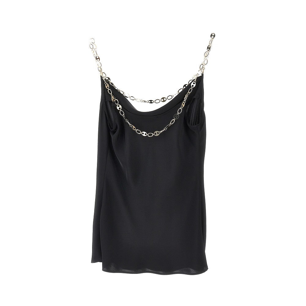 RABANNE 38 satin top with chains