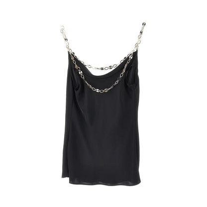 RABANNE 38 satin top with chains