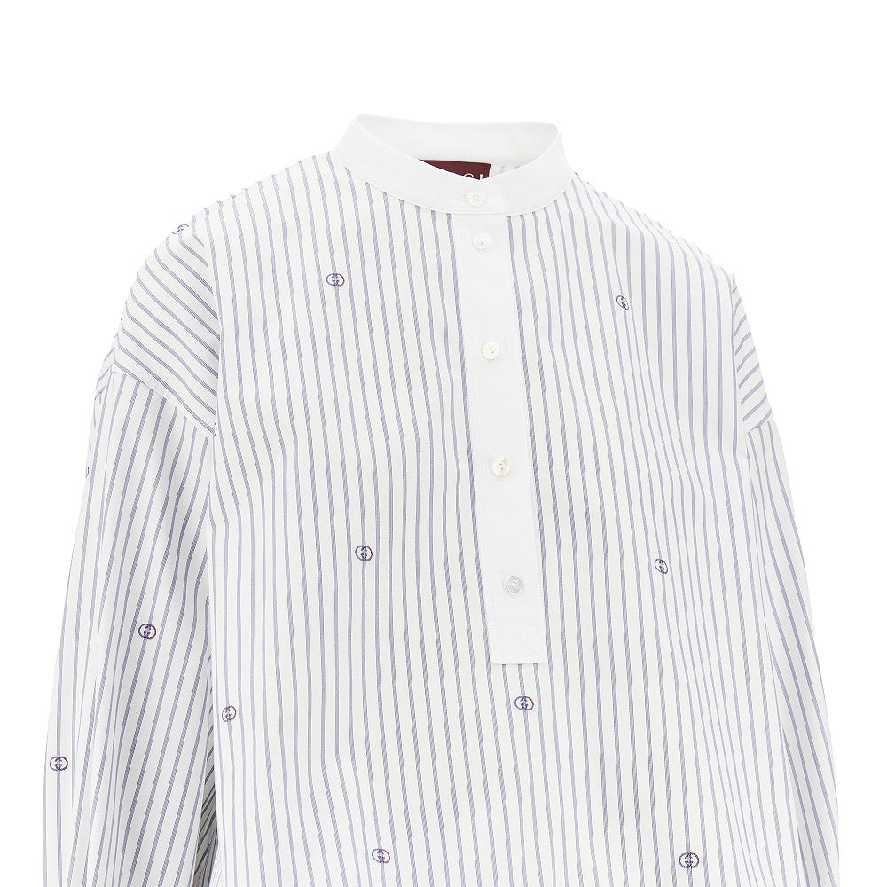 GUCCI 40 pinstriped poplin balloon fit shirt