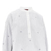 pinstriped poplin balloon fit shirt
