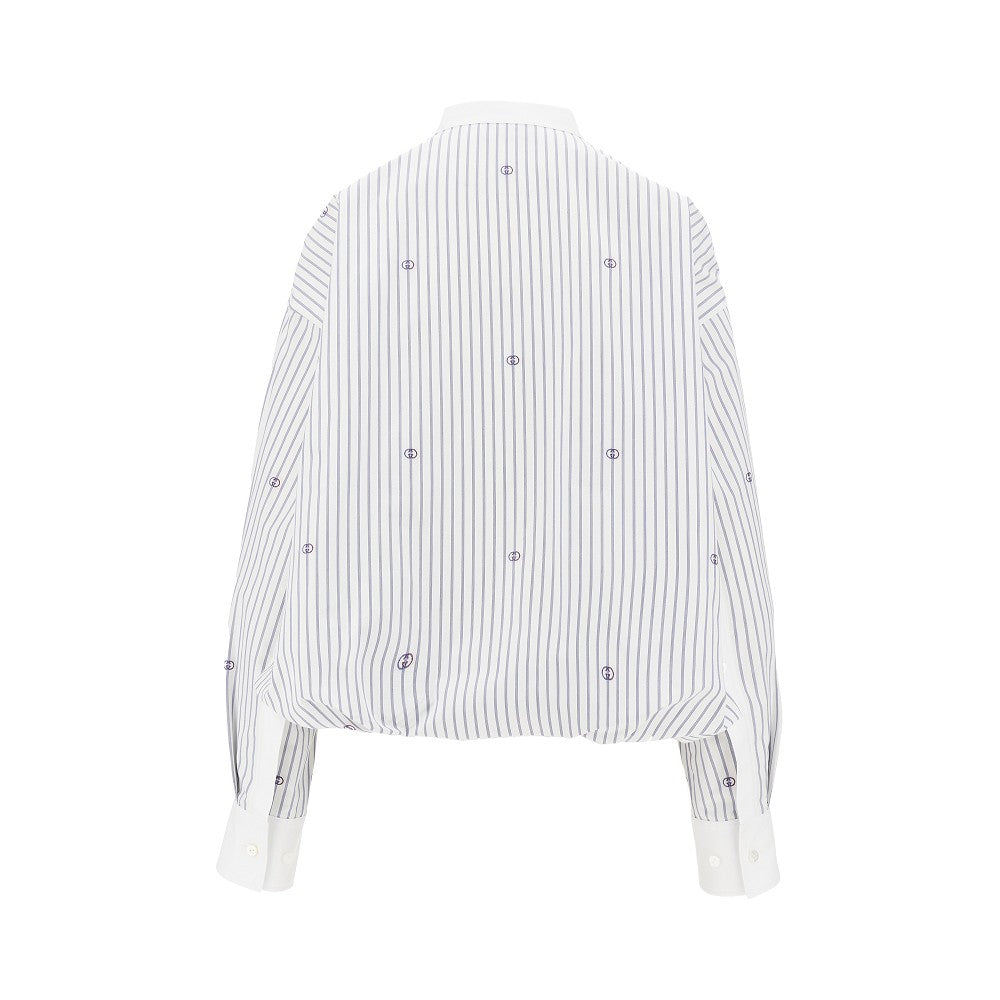 pinstriped poplin balloon fit shirt