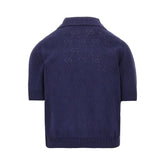 GUCCI S knitted polo shirt with openworked gg motif