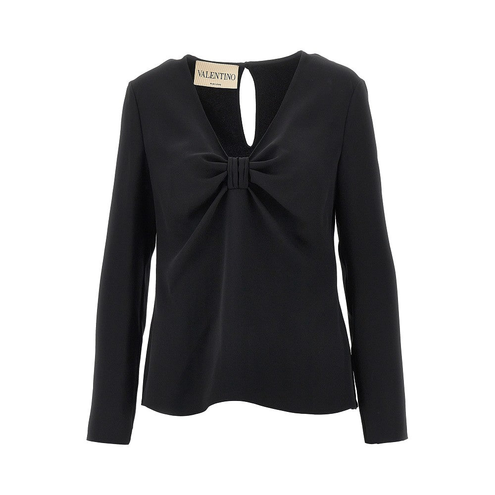 VALENTINO 44 cady couture top with bow