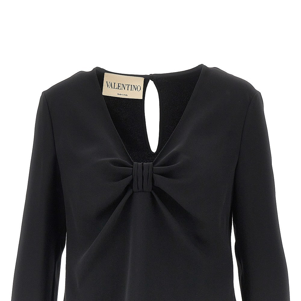 VALENTINO 44 cady couture top with bow