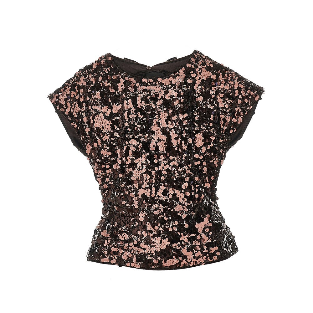 GANNI 36 sequinned top with bows