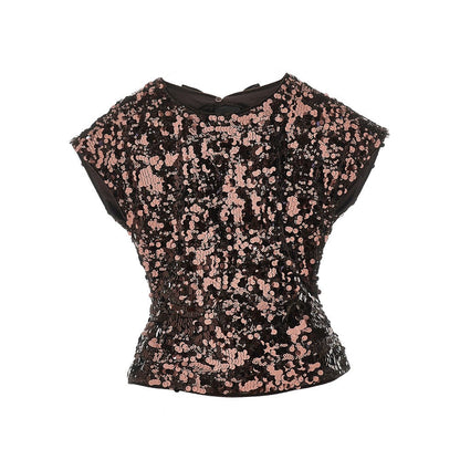 GANNI 36 sequinned top with bows