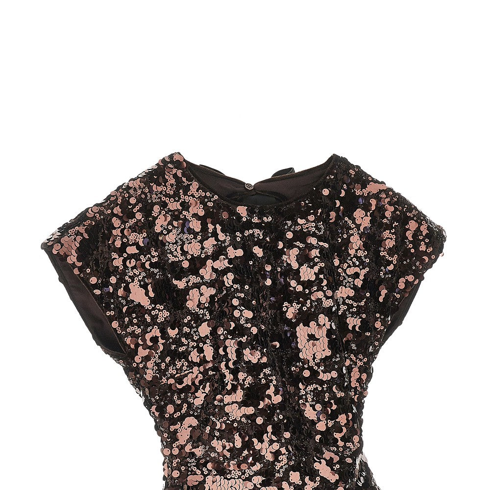 sequinned top with bows