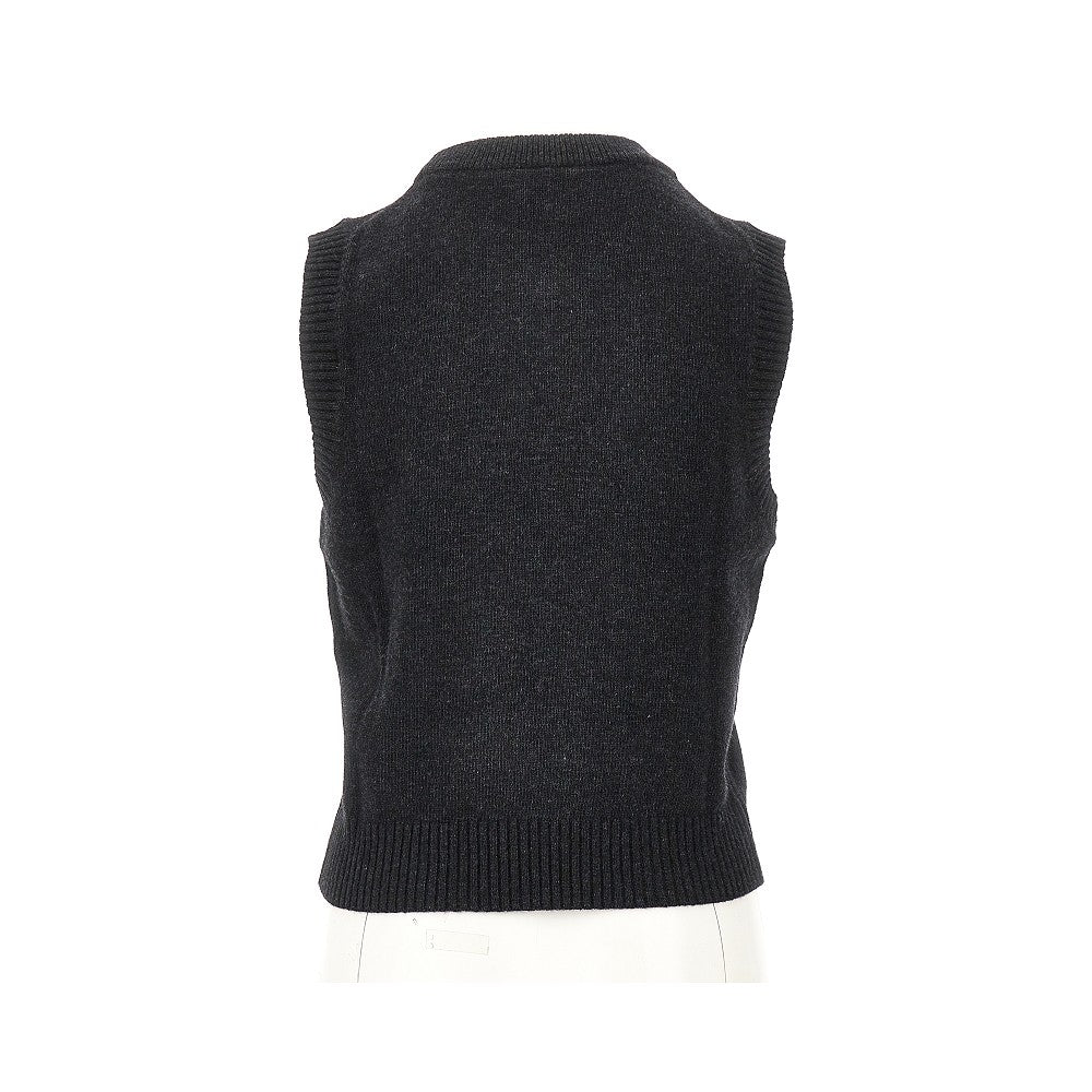 GANNI S cherries intarsia wool-blend vest