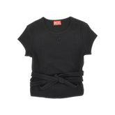 DIESEL XS t-bunny-tail ribbed t-shirt