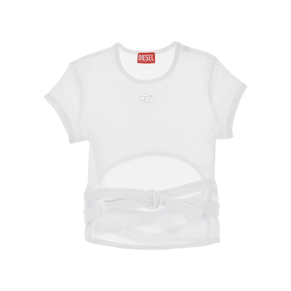 DIESEL XS t-bunny-tail ribbed t-shirt