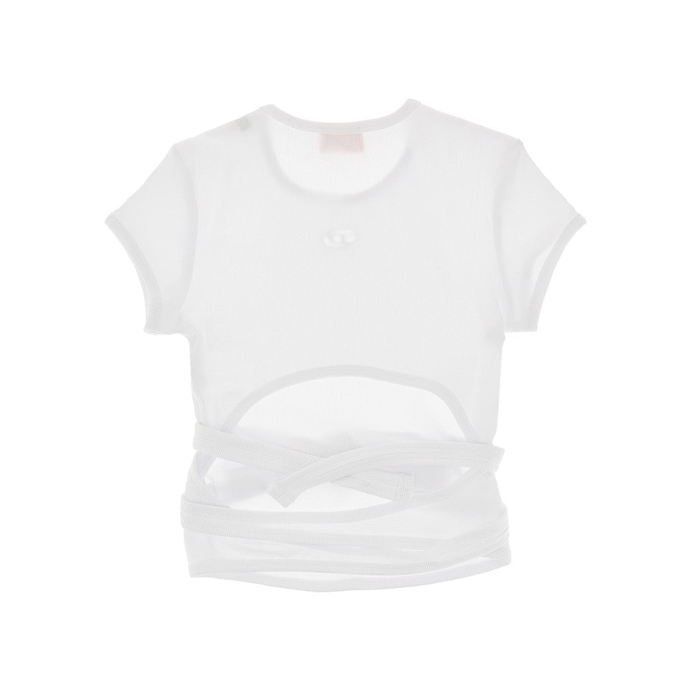 DIESEL XS t-bunny-tail ribbed t-shirt
