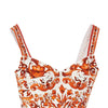 charmeuse top with maiolica print