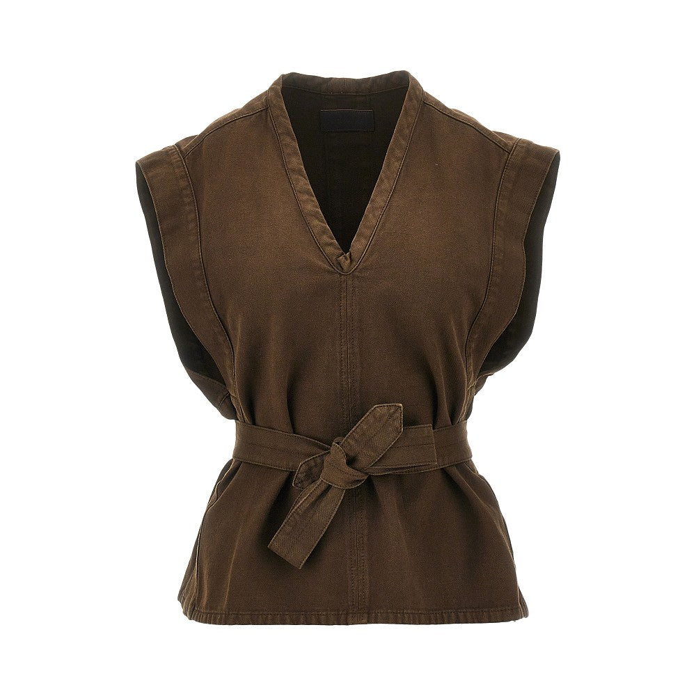 LEMAIRE 36 broken twill top with belt t
