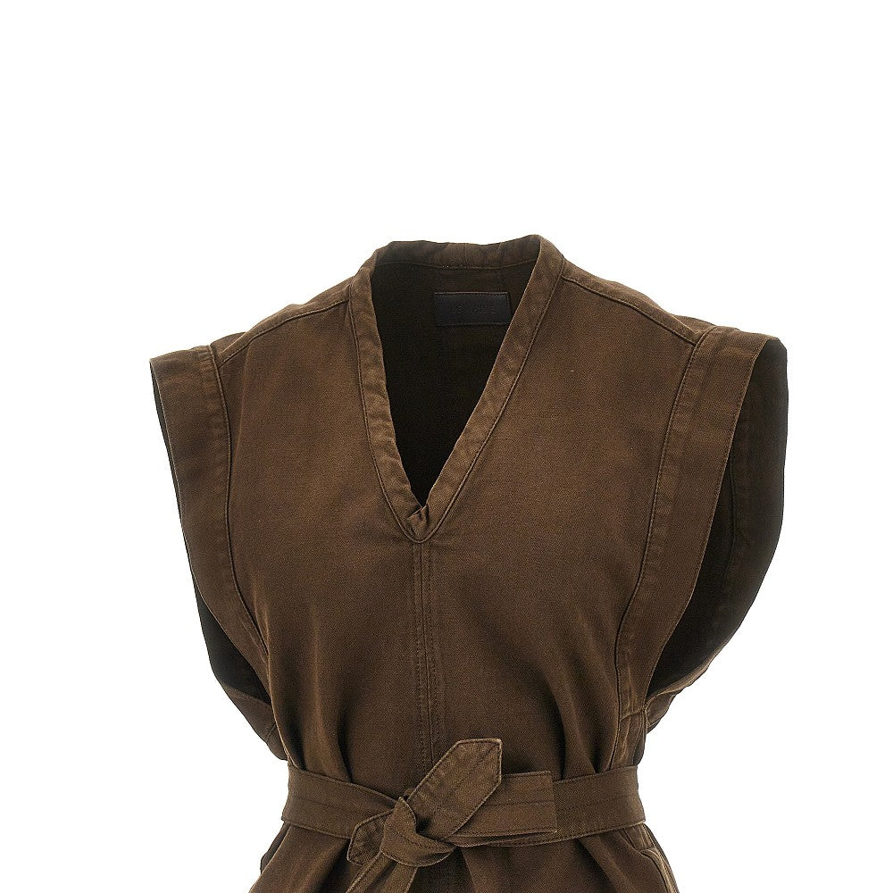 broken twill top with belt t