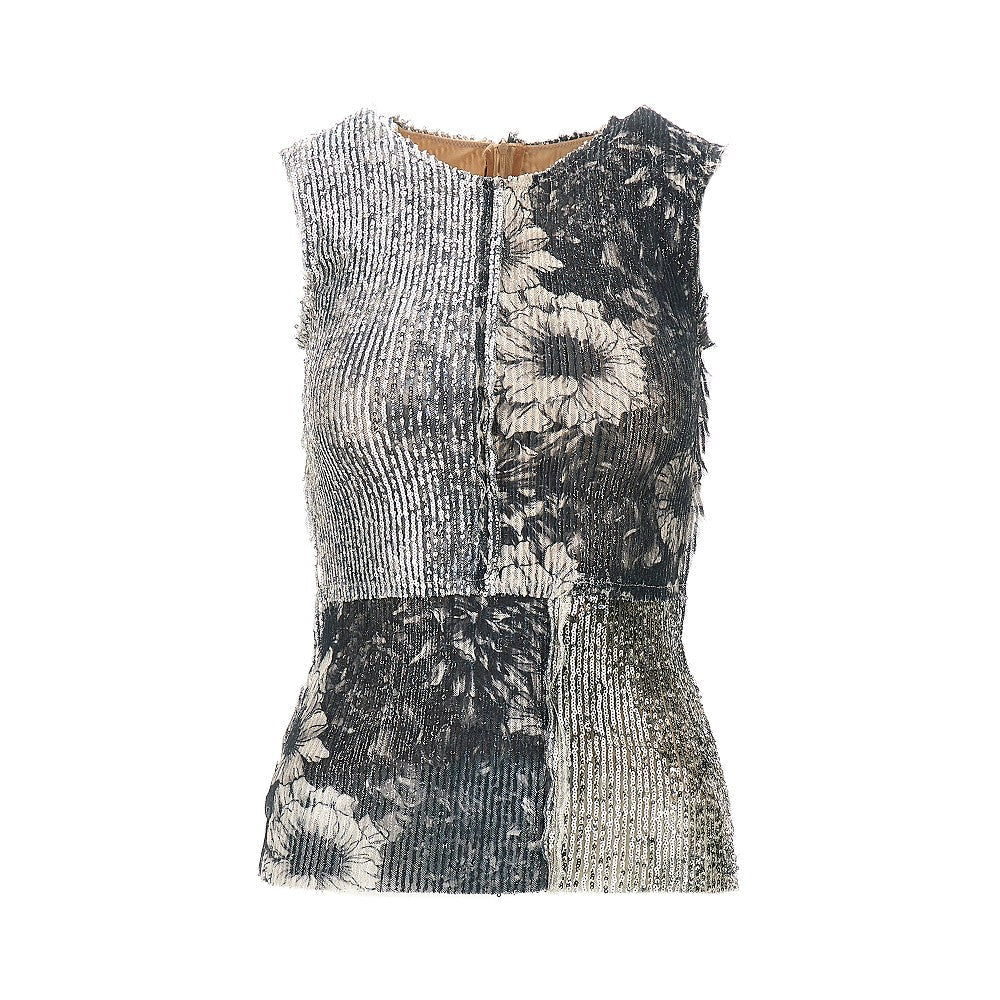 MAISON MARGIELA S sequinned floral patchwork top