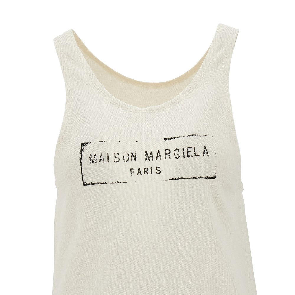 MAISON MARGIELA M logo print viscose and cotton tank top
