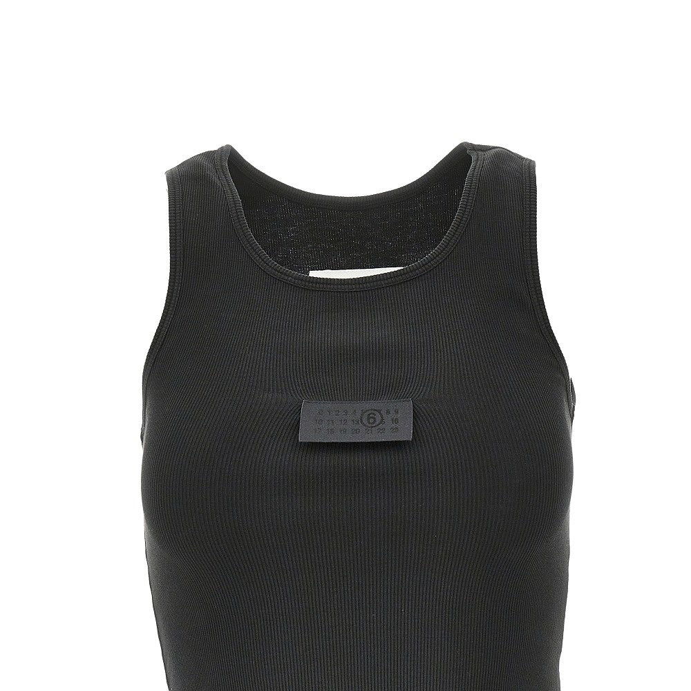 MM6 XS ribbed tank top with numeric label