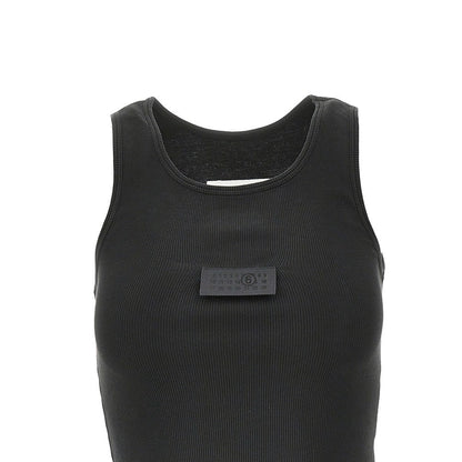 MM6 XS ribbed tank top with numeric label