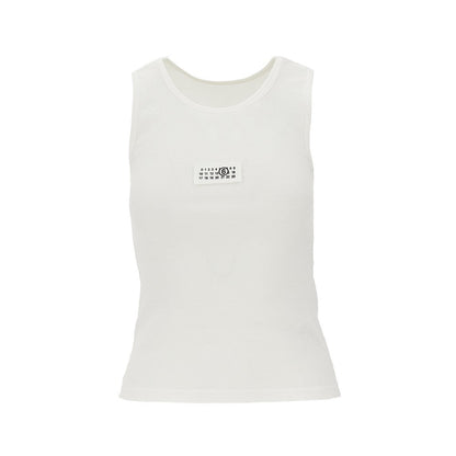 MM6 XS ribbed tank top with numeric label