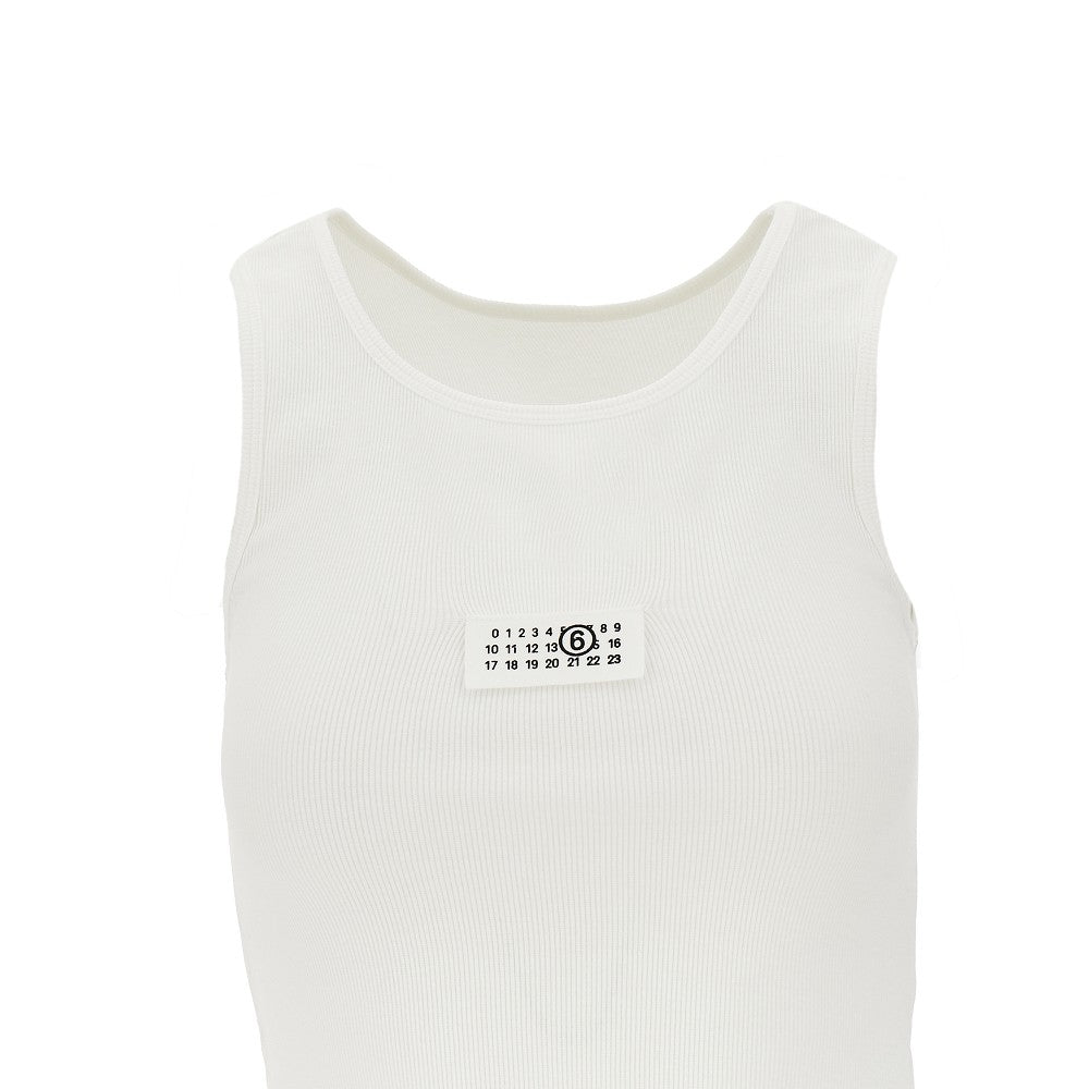 MM6 XS ribbed tank top with numeric label